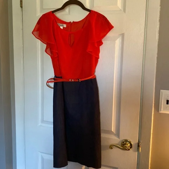 white christmas dresses Thml Suede Collar Denim Dress Denim / Extra Large